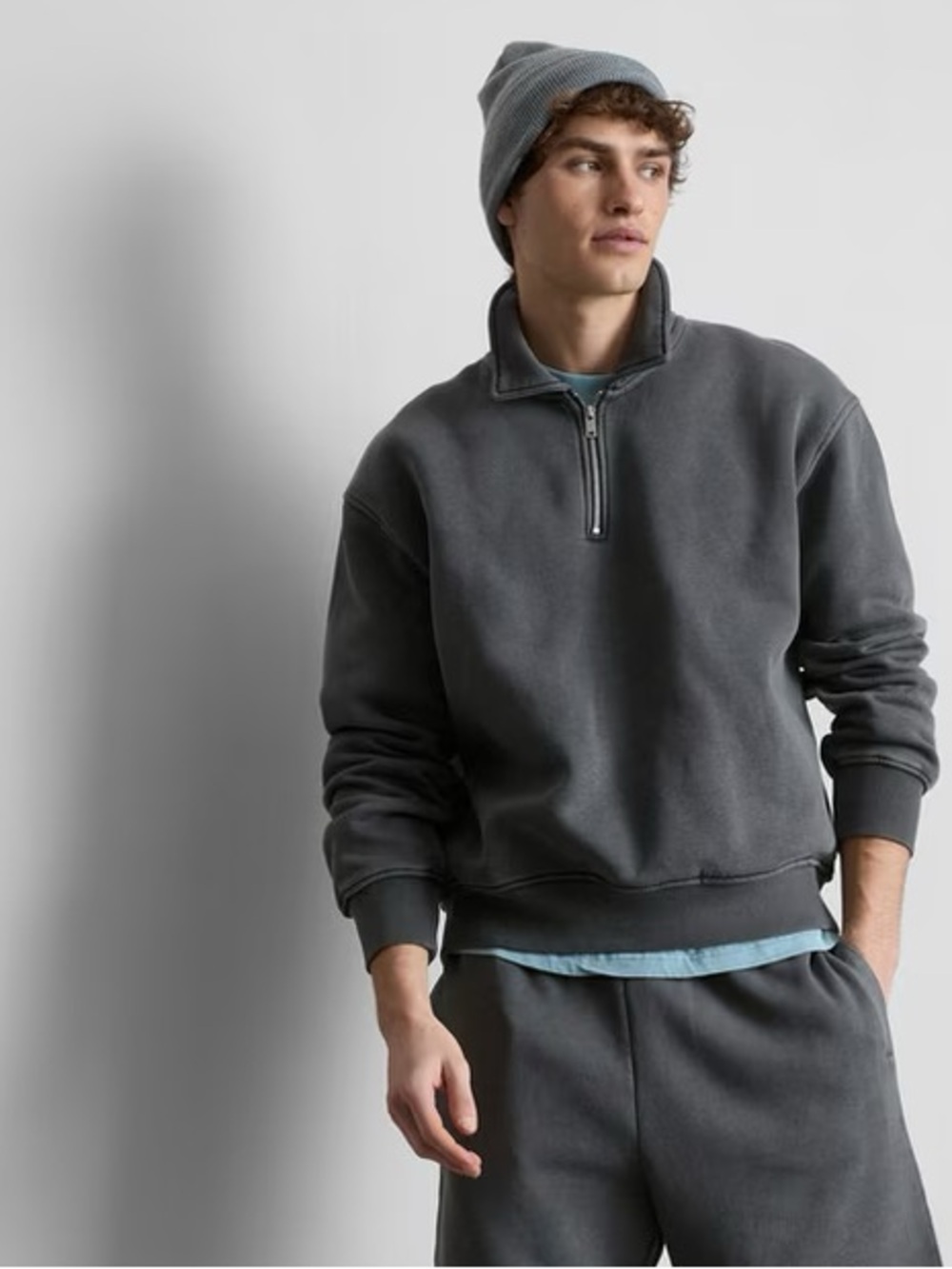 PRIMARK washed 1/3 zip sweatshirt
